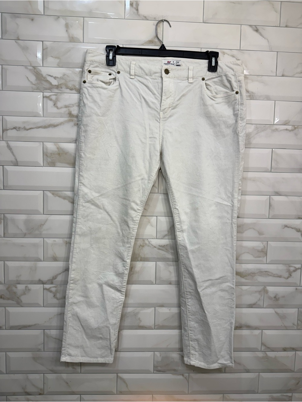 Vineyard Vines Women's White Straight-Leg Jeans